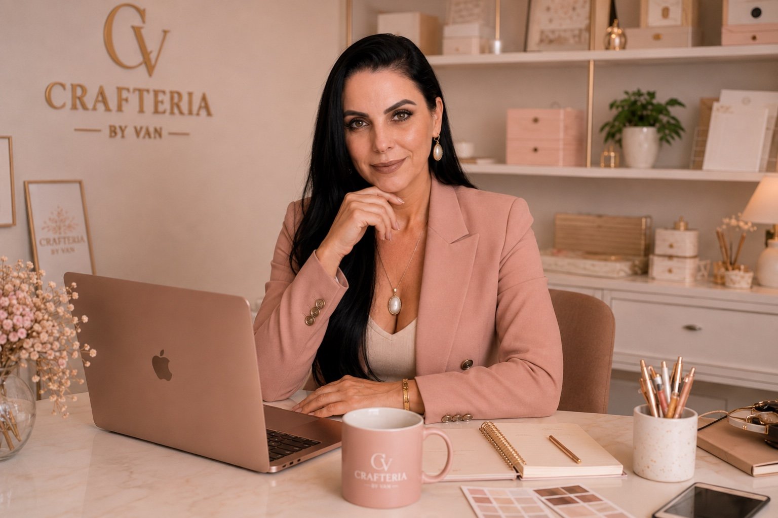 Ateliê premium com arquivos digitais, papelaria personalizada, encadernação e produtos criativos da Crafteria by Van