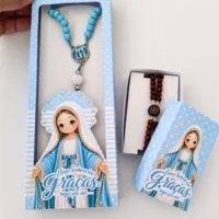 Nossa Senhora Caixa Terço + Brinde das Graças