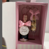 Arquivo de corte Caja coquette amor para 1 chandon e 1 taça