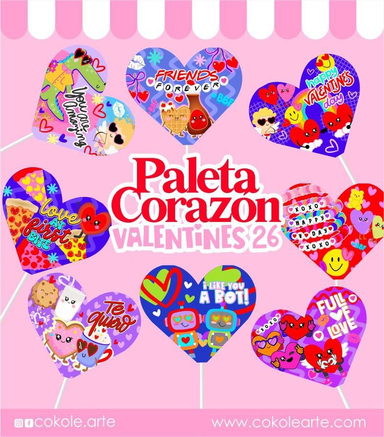 Arquivo-de-corte-Paleta-Corazon-Valentines´26 Arquivo de corte Paleta Corazón Valentines´26 - Imagem 1