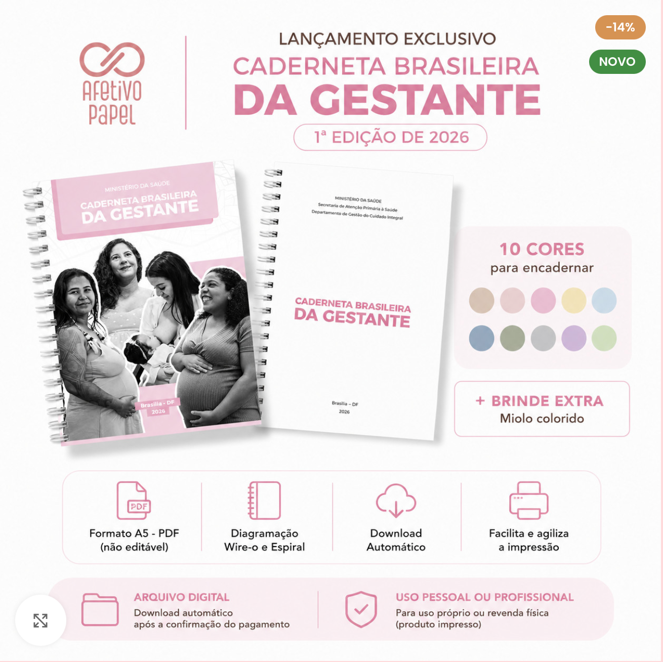 CADERNETA-GESTANTE-1o-EDICAO-2026 Caderneta Gestante 1º Edição - Imagem 1