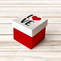 Caixa Cubo Love com Tampa SVG