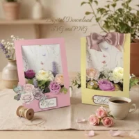 Caixa Mini floral 3D - Dia das Mães em SVG