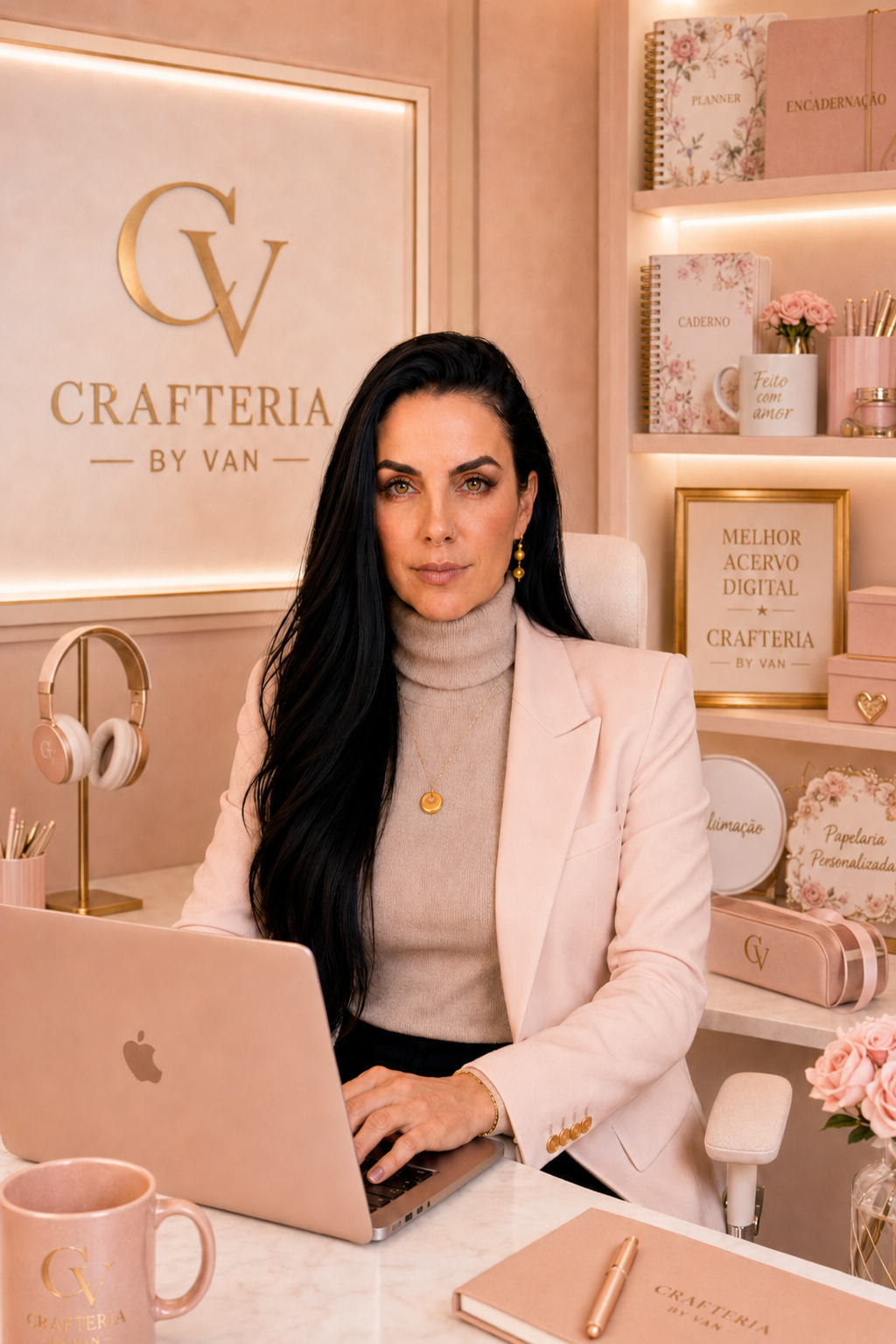 Vanessa da Crafteria by Van em escritório premium da marca