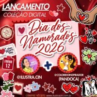 Dia dos Namorados Coleção Digital Ilustracin+pandoca