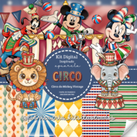 Inspirado Circo Do Mickey Vintage - Kit Digital