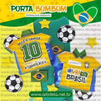 Kit Digital Art Ideia Porta Bombom Camiseta Copa do Mundo