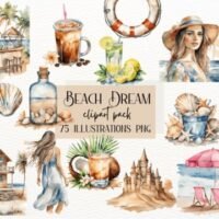 Kit Digital Beach Clipart Ocean Clipart Summer 94923419
