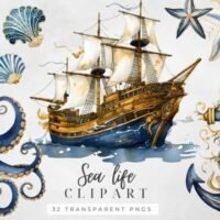 Kit Digital Sea Life Clipart 84699308