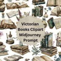 Kit Digital Victorian Books Corner Clipart 99084985