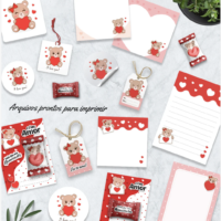 Kit Printables ursinho apaixonado