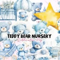 Kit Digital Teddy Bear Nursery Clipart PNG 106860260