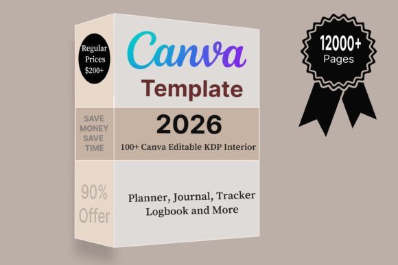 100-Editable-Templates-KDP-2026-Graphics 100 Editable Templates Kdp Graphics - Imagem 1