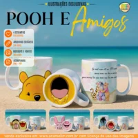Artes para Canecas Pooh e Amigos