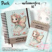 Bloquinho A6 Caderno Pautado A5+bloquinho Metamorfose N1