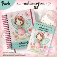 Bloquinho A6 Caderno Pautado A5+bloquinho Metamorfose N3