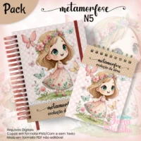 Bloquinho A6 Caderno Pautado A5+bloquinho Metamorfose N5
