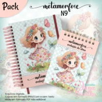 Bloquinho A6 Caderno Pautado A5+bloquinho Metamorfose N9