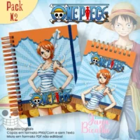 Bloquinho A6 Caderno Pautado A5+bloquinho One Piece N2