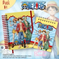 Bloquinho A6 Caderno Pautado A5+bloquinho One Piece N4