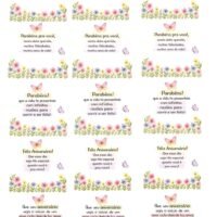 Arte para canecas Dtf Uv Aniversário Flores (a4)
