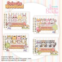 Livro A5 para Colorir Horizontal Coleção Woodland