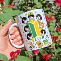 Arte Digital para canecas Bts Brasil Copa do Mundo