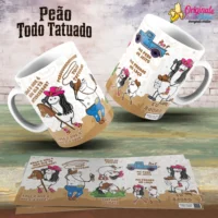 Arte para Caneca Peão Todo Tatuado