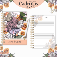 Caderno Floral Borboleta