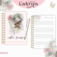 Caderno Floral Rosa