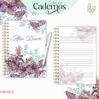 Caderno Floral Verde