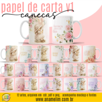 Canecas Papel de Carta Vintage V1