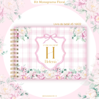 Combo Encadernação Maternidade Monograma Floral