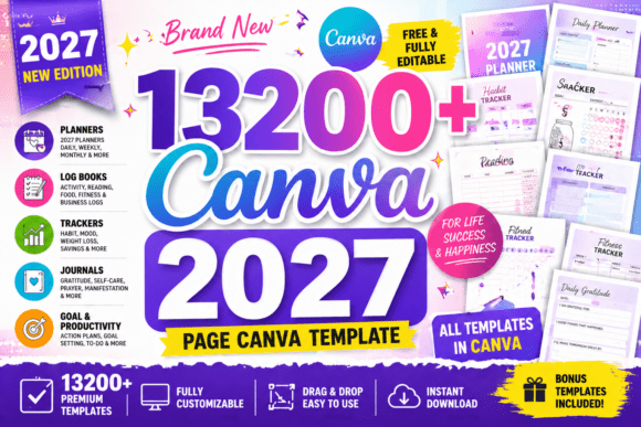 Canva-Page-Template-KDP-2027-Graphics Canva Page Template Kdp Graphics - Imagem 1