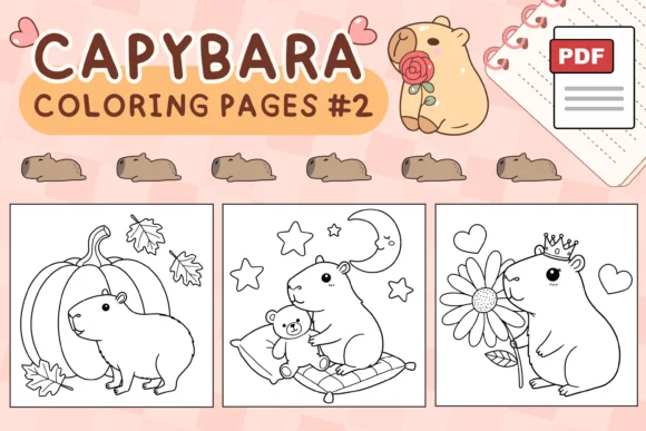 Capivara-2-Livro-de-Colorir-3 Capivara #2 Livro de Colorir - Imagem 1
