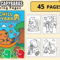 Capivara Natureza Livro de Colorir