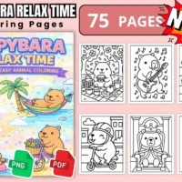 Capivara Relax Time Livro de Colorir