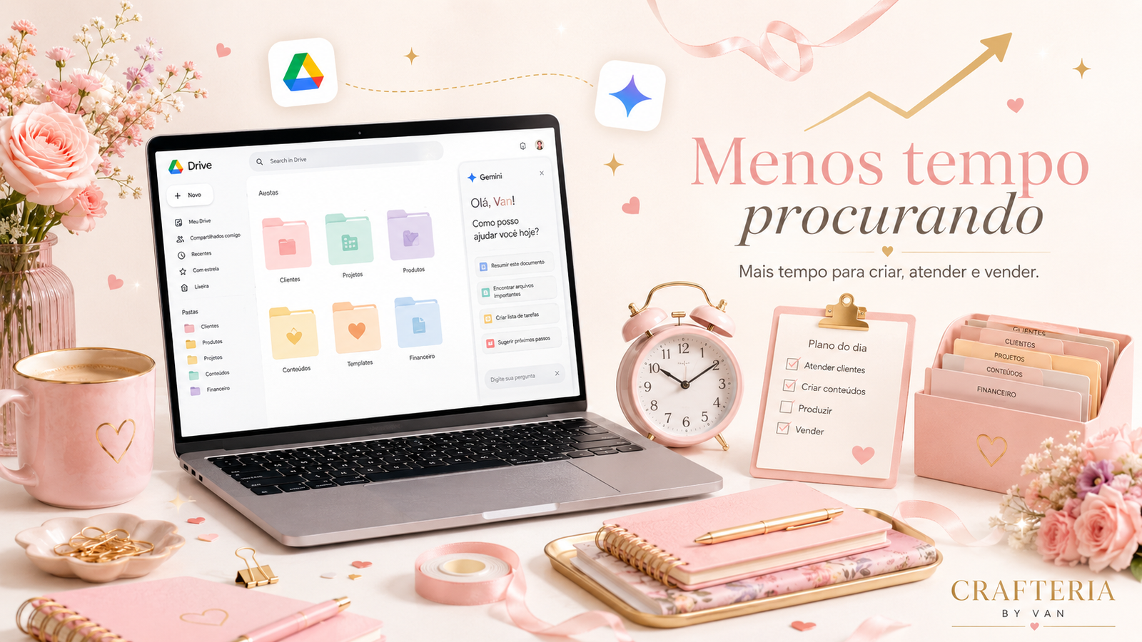 Gemini ajudando a economizar tempo e aumentar a produtividade no ateliê criativo