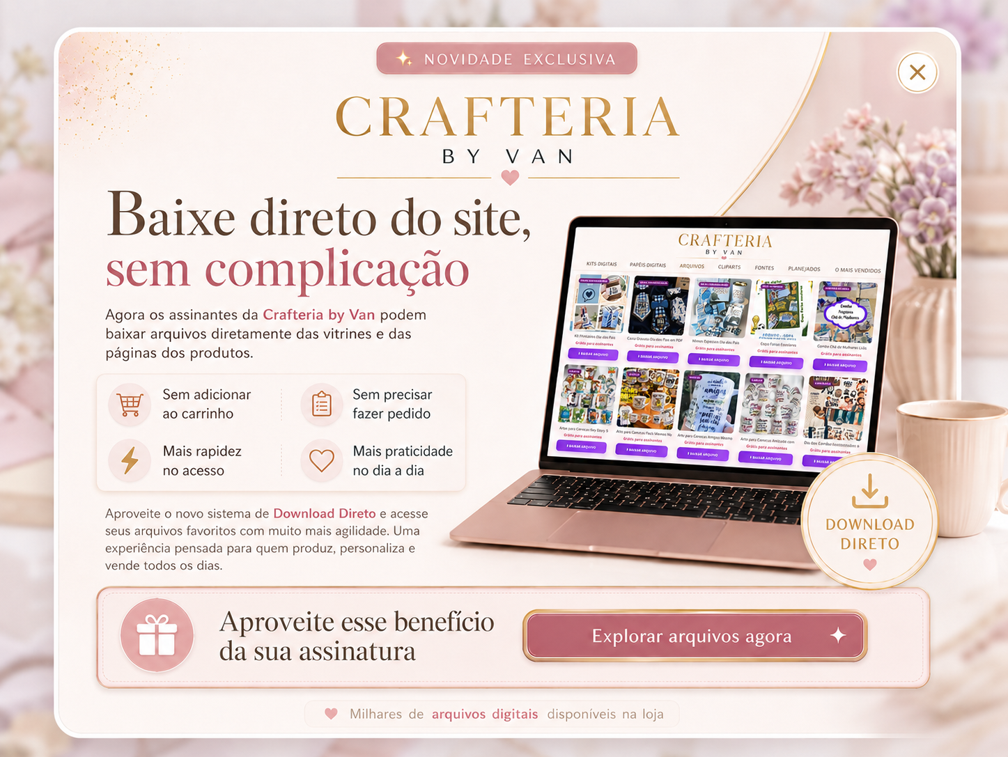 Novidade: Download Direto para assinantes Crafteria by Van
