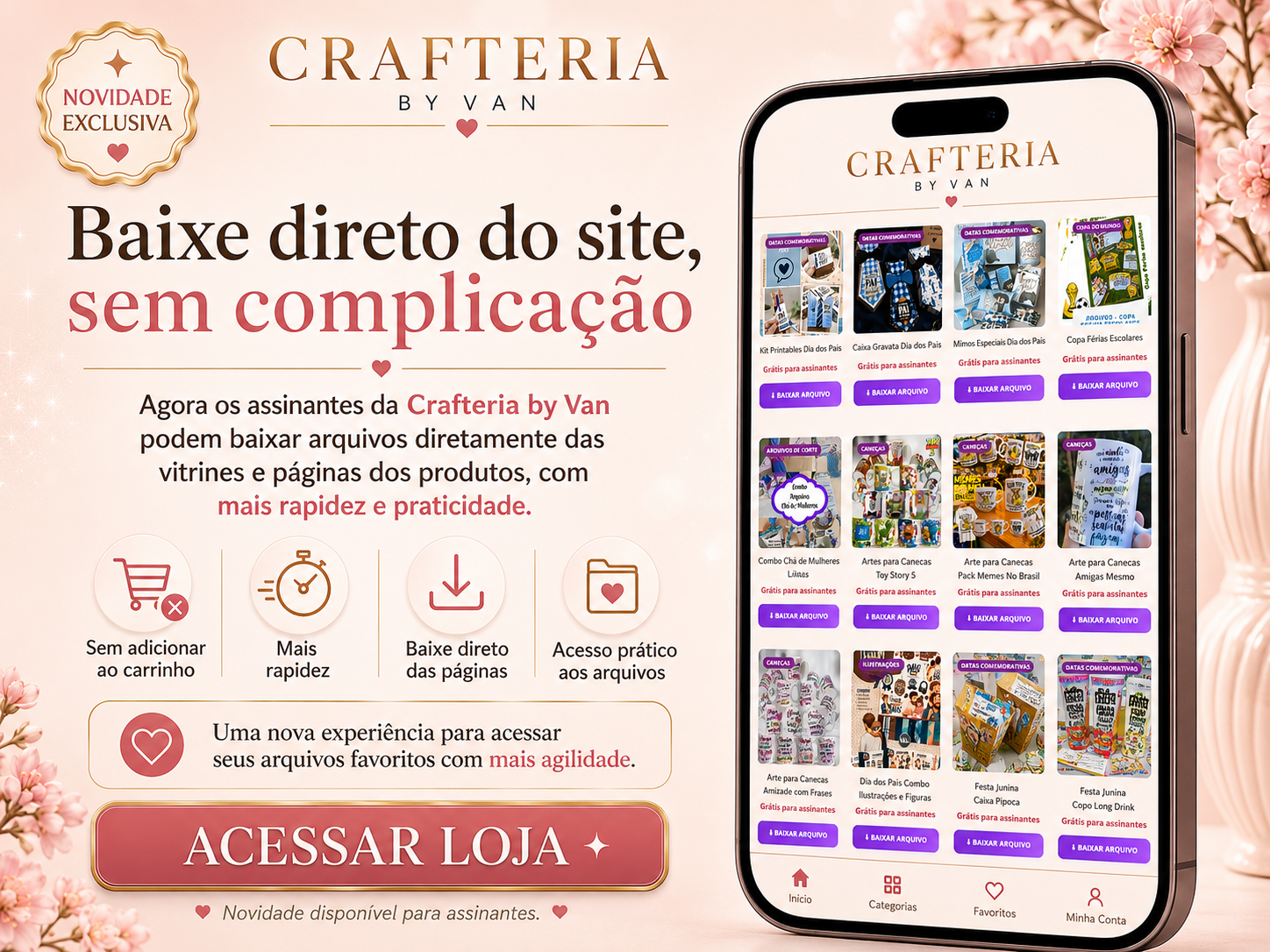 Novidade: Download Direto para assinantes Crafteria by Van