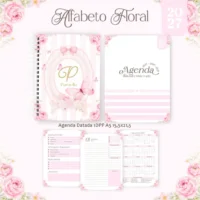 Combo Agendas Alfabeto Floral 2027