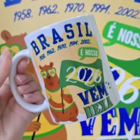 Arte para Caneca Copa do Mundo Brasil Capivibes