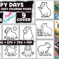 Dias de Capy Ousados e Fáceis (capivara) Colorir