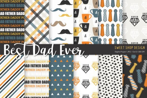Digital-Paper-Best-Dad-Ever Digital Paper Best Dad Ever - Imagem 1
