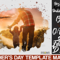Fathers Day Watercolor Template