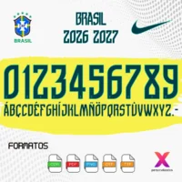 Fonte Vetorizada Seleção Brasileira Uniforme 1 26 27