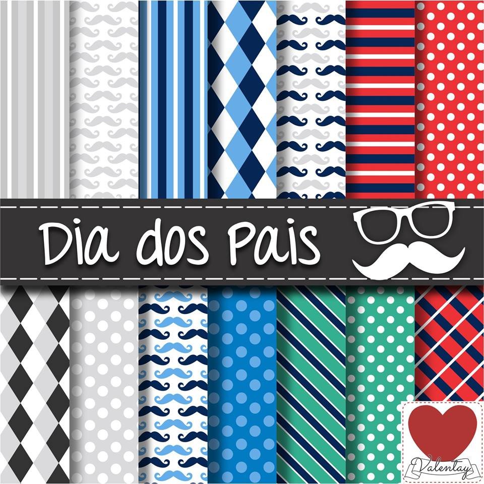 KIT-DIGITAL-Dia-dos-Pais-PAPEIS Kit Digital Dia dos Pais Papeis - Imagem 1