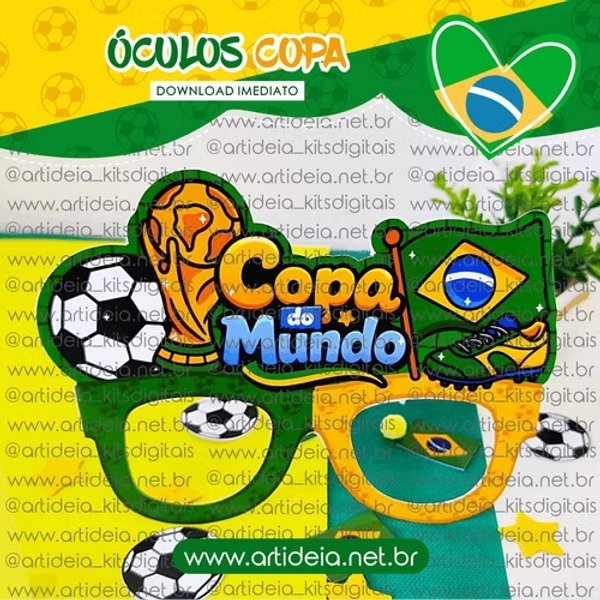 Kit-Digital-ART-IDEIA-Oculos-Copa-do-Mundo Kit Digital Art Ideia Óculos futebol - Imagem 1