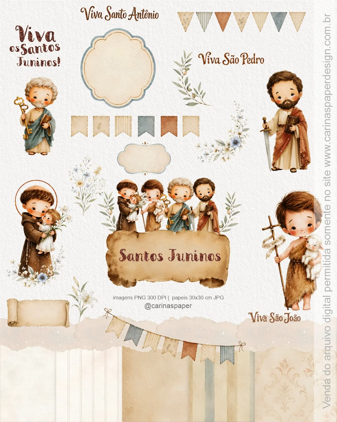 Kit-Digital-Ilustracoes-Santos-Juninos Kit Digital Ilustrações Santos Juninos - Imagem 1