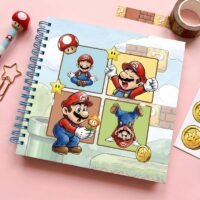 Kit Encadernação Agenda 18x18 Super Mario